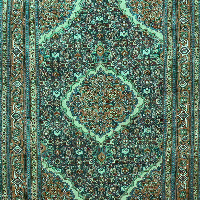 Machine Washable Medallion Turquoise Traditional Area Rugs, wshtr992turq