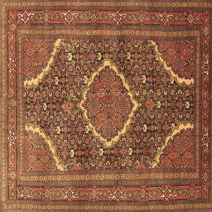 Square Machine Washable Medallion Brown Traditional Rug, wshtr992brn