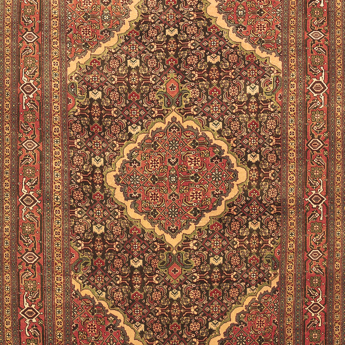 Machine Washable Medallion Brown Traditional Rug, wshtr992brn