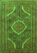 Serging Thickness of Machine Washable Medallion Green Traditional Area Rugs, wshtr992grn