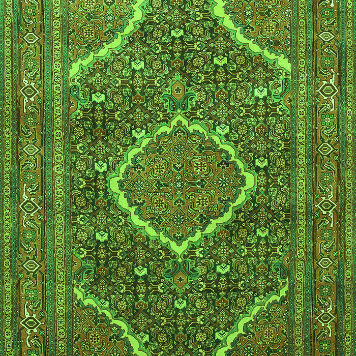 Serging Thickness of Machine Washable Medallion Green Traditional Area Rugs, wshtr992grn