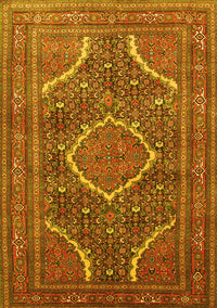 Medallion Yellow Traditional Rug, tr992yw