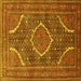 Square Medallion Yellow Traditional Rug, tr992yw