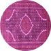 Round Medallion Pink Traditional Rug, tr992pnk