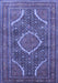 Machine Washable Medallion Blue Traditional Rug, wshtr992blu