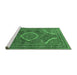 Sideview of Machine Washable Medallion Emerald Green Traditional Area Rugs, wshtr992emgrn