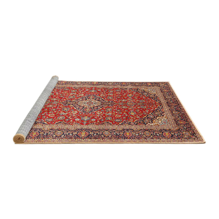 Sideview of Machine Washable Traditional Red Rug, wshtr993