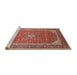 Sideview of Machine Washable Traditional Red Rug, wshtr993