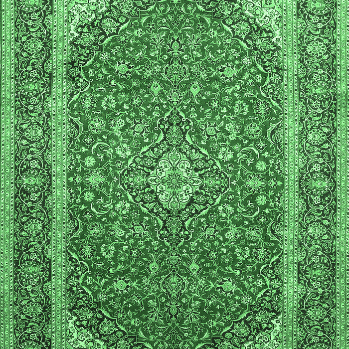 Machine Washable Persian Emerald Green Traditional Area Rugs, wshtr993emgrn