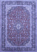 Machine Washable Persian Blue Traditional Rug, wshtr993blu