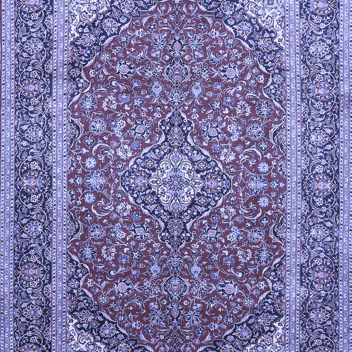 Machine Washable Persian Blue Traditional Rug, wshtr993blu