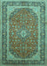 Machine Washable Persian Turquoise Traditional Area Rugs, wshtr993turq