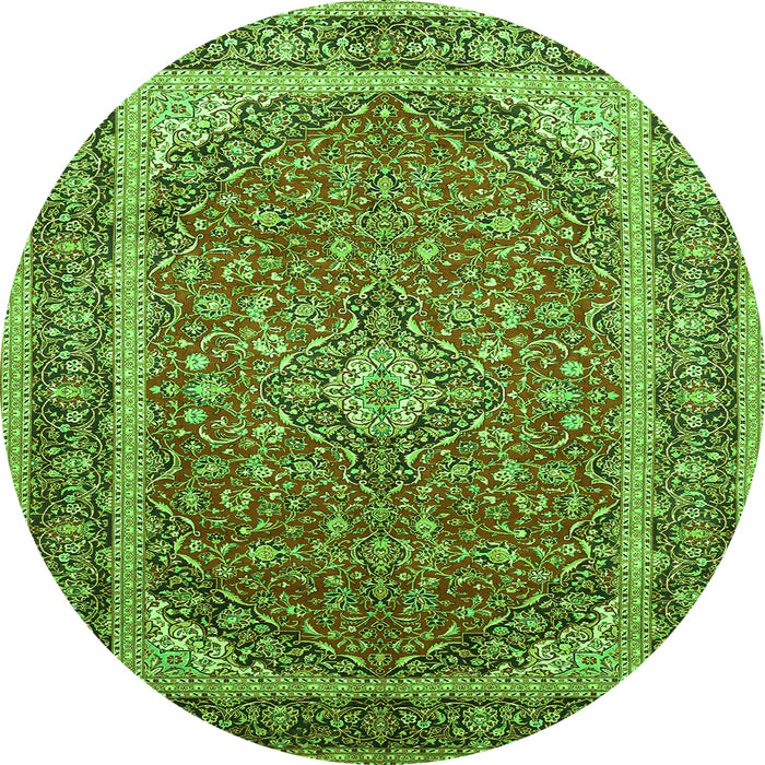 Machine Washable Persian Green Traditional Area Rugs, wshtr993grn