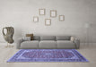 Machine Washable Persian Blue Traditional Rug in a Living Room, wshtr993blu