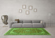 Machine Washable Persian Green Traditional Area Rugs in a Living Room,, wshtr993grn