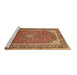 Sideview of Machine Washable Persian Brown Traditional Rug, wshtr993brn