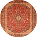 Machine Washable Persian Orange Traditional Area Rugs, wshtr993org