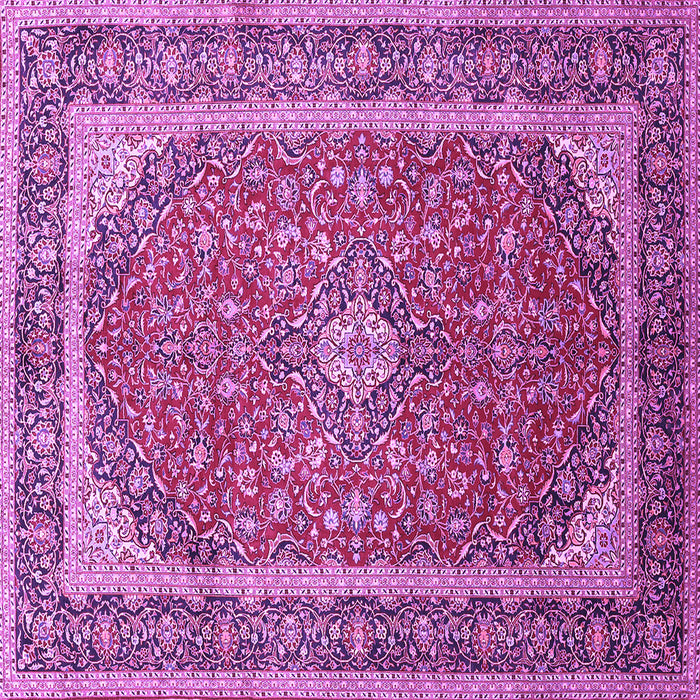 Square Machine Washable Persian Purple Traditional Area Rugs, wshtr993pur