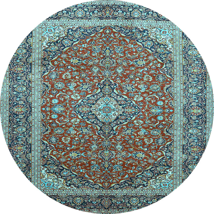Round Persian Light Blue Traditional Rug, tr993lblu