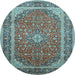 Round Persian Light Blue Traditional Rug, tr993lblu