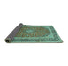 Sideview of Persian Turquoise Traditional Rug, tr993turq