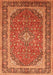 Serging Thickness of Machine Washable Persian Orange Traditional Area Rugs, wshtr993org