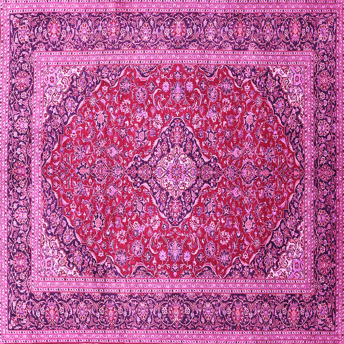 Square Machine Washable Persian Pink Traditional Rug, wshtr993pnk