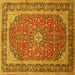 Square Persian Yellow Traditional Rug, tr993yw
