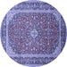 Round Persian Blue Traditional Rug, tr993blu
