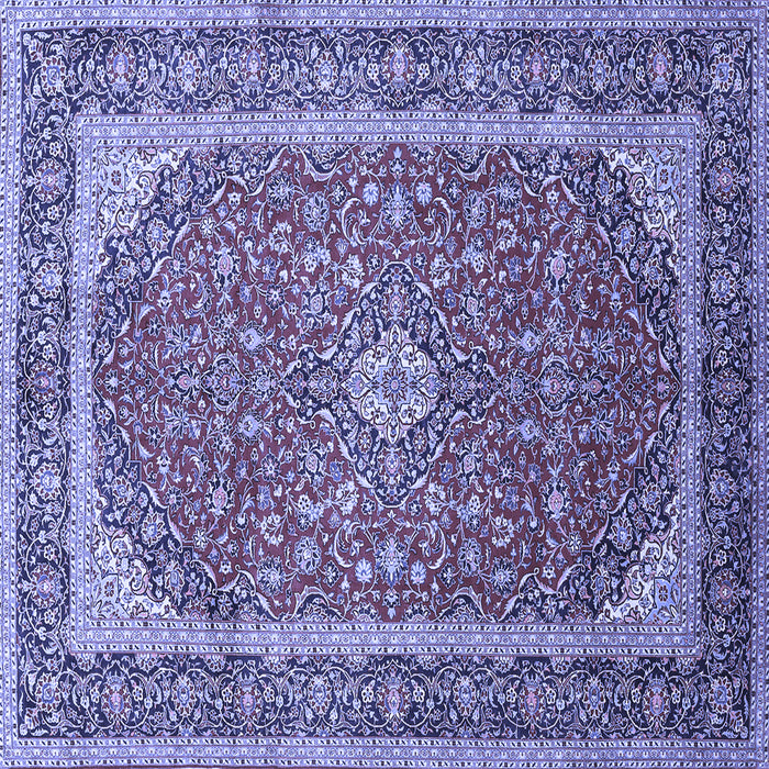 Square Machine Washable Persian Blue Traditional Rug, wshtr993blu