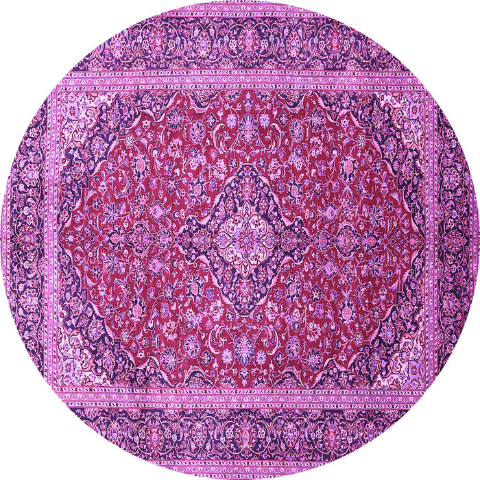 Round Machine Washable Persian Purple Traditional Area Rugs, wshtr993pur