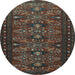 Round Persian Light Blue Traditional Rug, tr994lblu