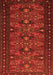 Serging Thickness of Machine Washable Persian Orange Traditional Area Rugs, wshtr994org