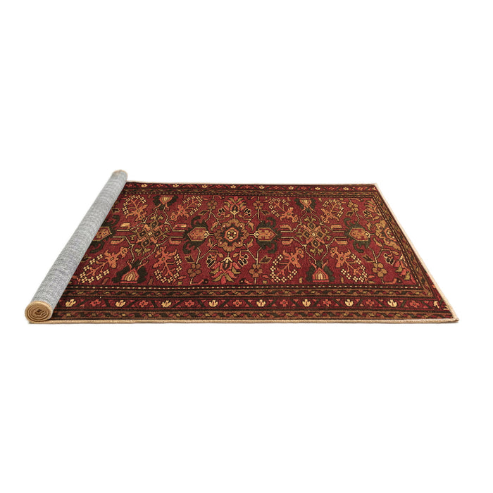 Sideview of Machine Washable Persian Brown Traditional Rug, wshtr994brn