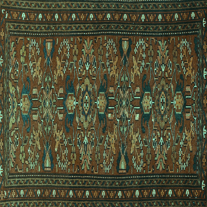 Square Machine Washable Persian Turquoise Traditional Area Rugs, wshtr994turq