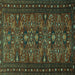 Square Machine Washable Persian Turquoise Traditional Area Rugs, wshtr994turq