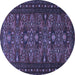 Round Persian Blue Traditional Rug, tr994blu
