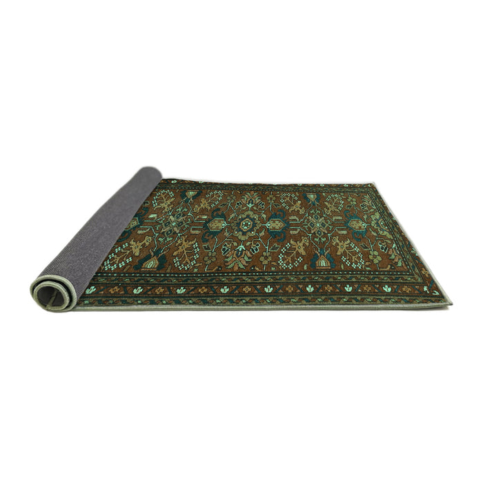 Sideview of Persian Turquoise Traditional Rug, tr994turq