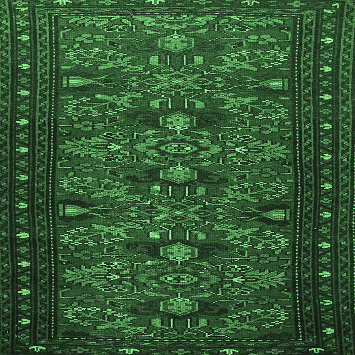 Square Persian Emerald Green Traditional Rug, tr994emgrn