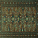 Square Persian Turquoise Traditional Rug, tr994turq