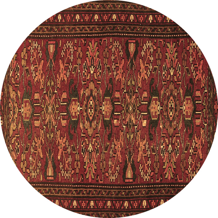 Round Machine Washable Persian Brown Traditional Rug, wshtr994brn