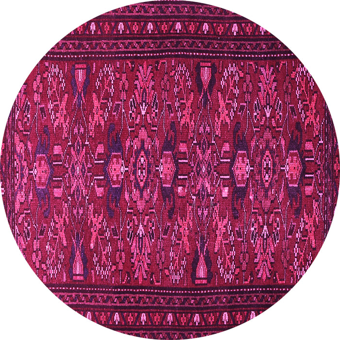 Round Machine Washable Persian Pink Traditional Rug, wshtr994pnk