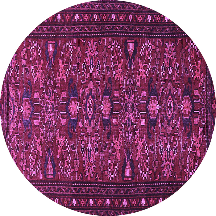 Round Persian Purple Traditional Rug, tr994pur