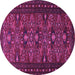 Round Persian Purple Traditional Rug, tr994pur