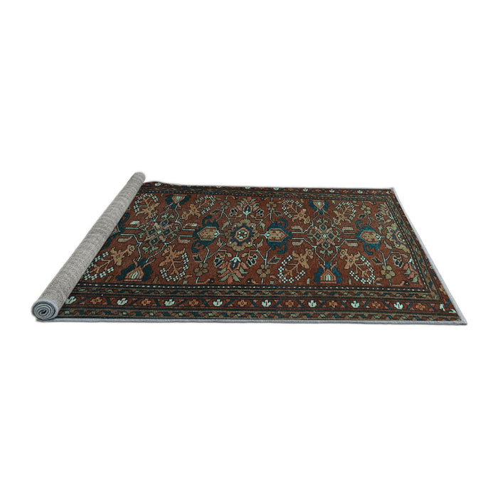 Sideview of Machine Washable Persian Light Blue Traditional Rug, wshtr994lblu