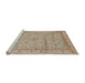 Sideview of Machine Washable Traditional Brown Rug, wshtr995