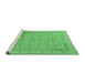 Sideview of Machine Washable Persian Emerald Green Traditional Area Rugs, wshtr995emgrn