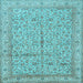 Square Machine Washable Persian Light Blue Traditional Rug, wshtr995lblu