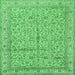 Square Persian Emerald Green Traditional Rug, tr995emgrn