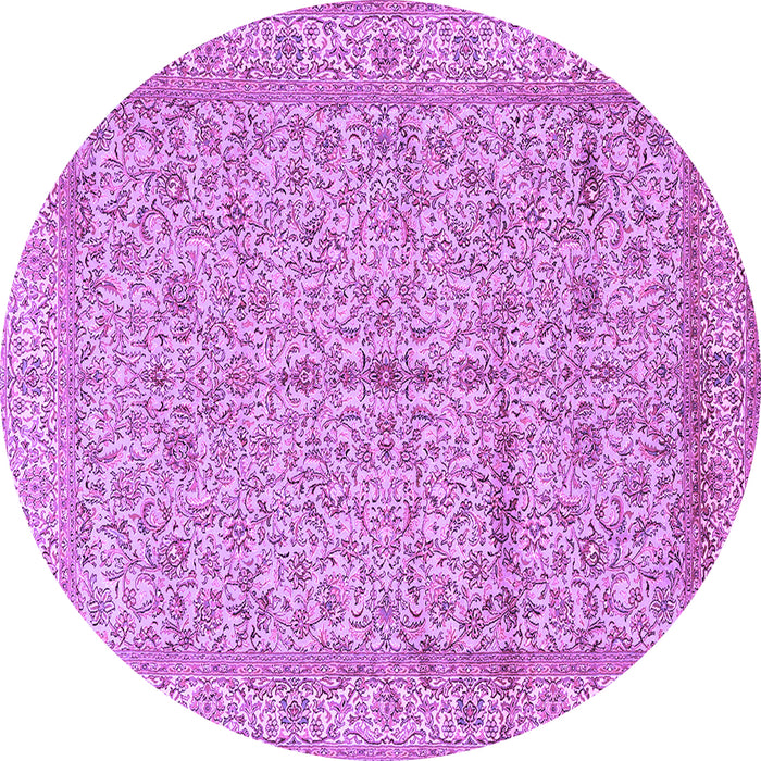 Round Persian Purple Traditional Rug, tr995pur
